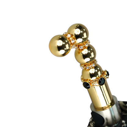 Ladies Folding Umbrella – Baroque Style Automatic Open Umbrella with Gold Plated Handle