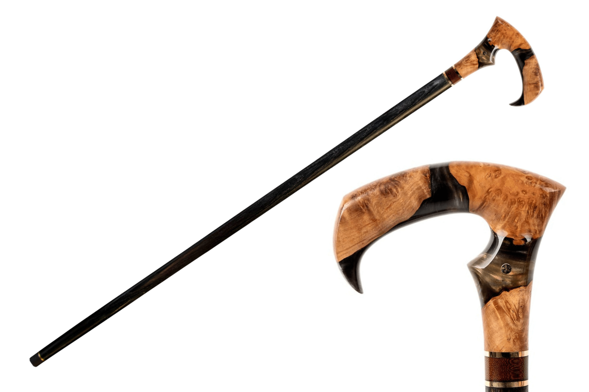 Elegant epoxy resin walking cane by ARTWalkingSticks, featuring a durable, stylish design suitable for men and women.