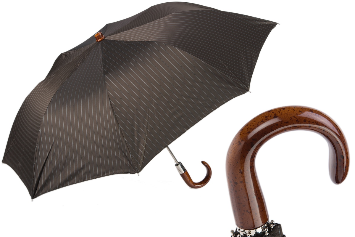 Folding Automatic Umbrella – Classic Italian Handmade Folding Umbrella with Polyester Canopy