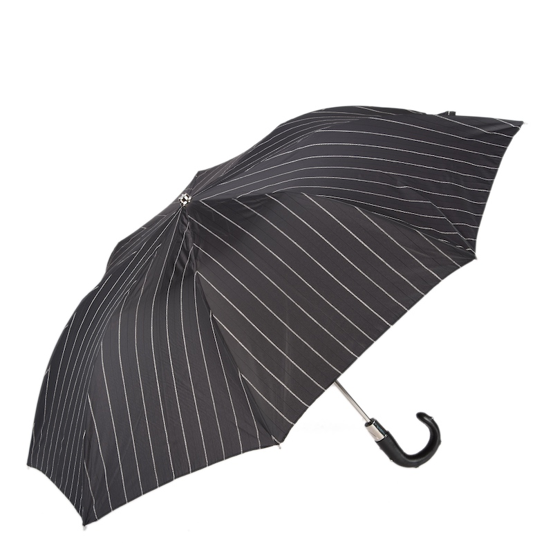 Folding Umbrella – Automatic Opening with Studded Leather Handle | Italian Craft