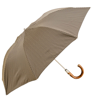 Men's Folding Umbrella – Automatic Folding Rain Umbrella with Chestnut Wood Handle