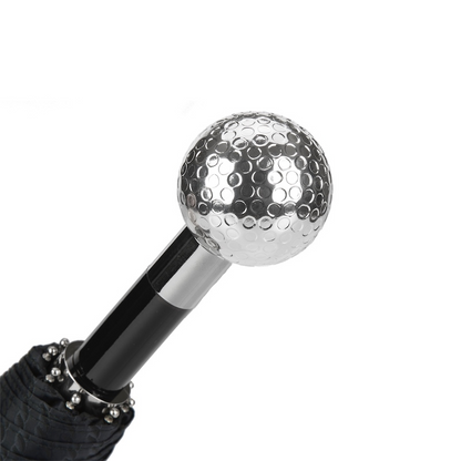 Silver Folding Umbrella – Automatic Opening Golf Ball Umbrella with Silver Plated Handle