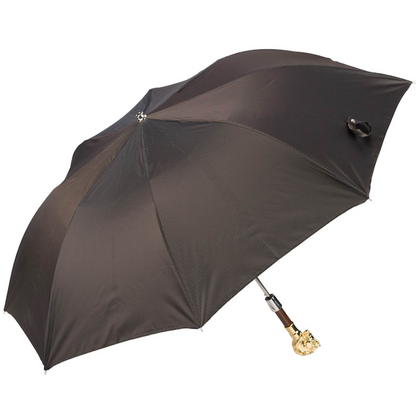 Folding Automatic Umbrella – Golden Horse Italian Handmade Metal Handle Rain Gear