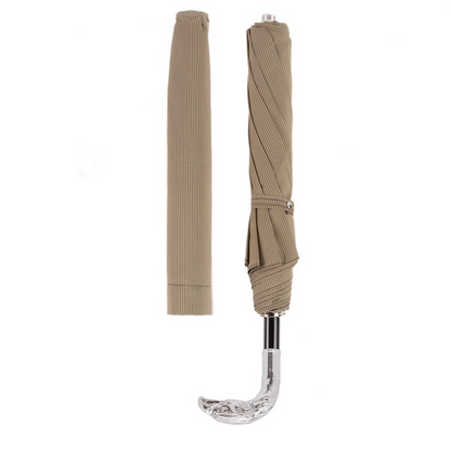 Folding Automatic Umbrella – Silver Eagle Handle | Handmade Italian Rain Gear