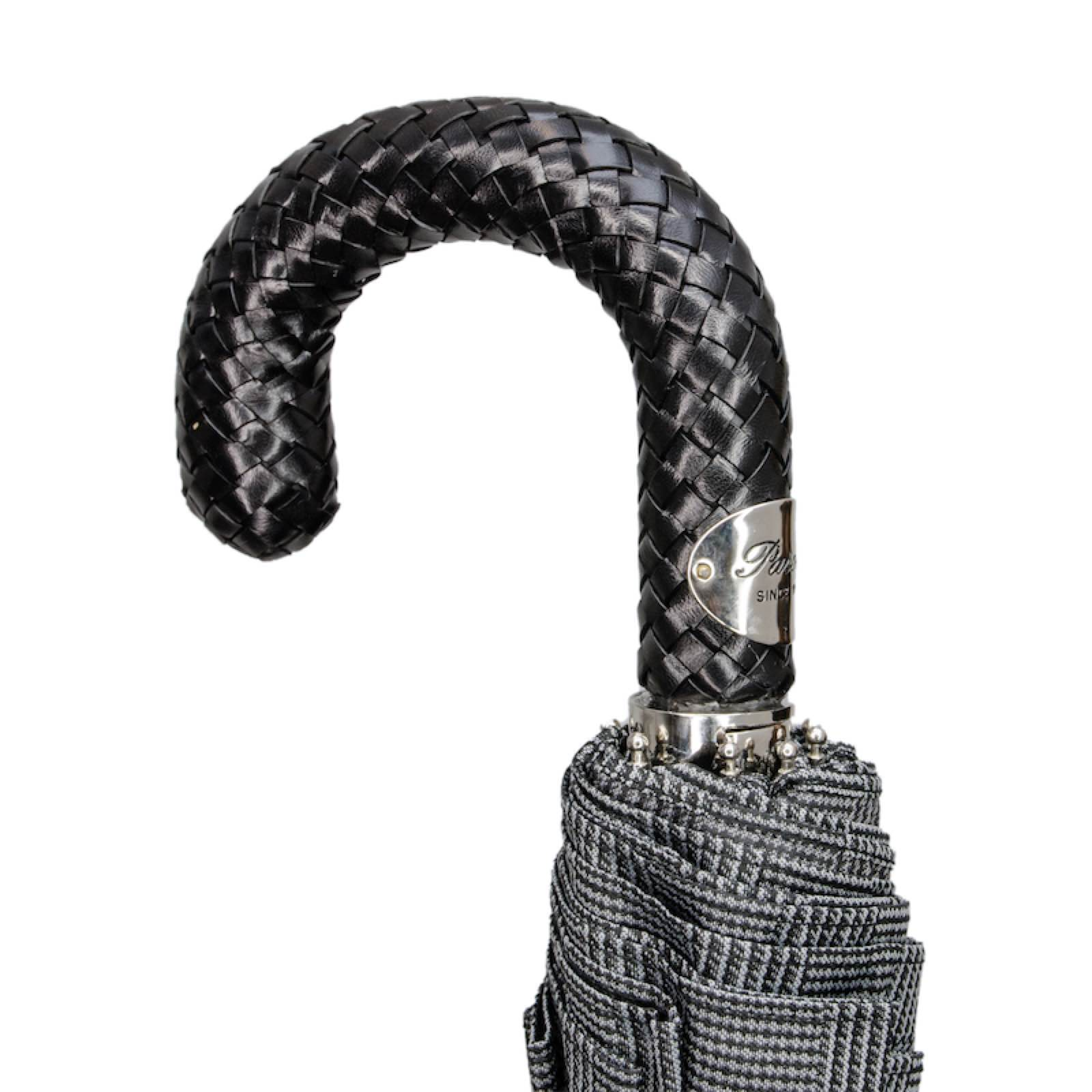 Folding Umbrella – Automatic Opening with Braided Leather Handle | Waterproof Canopy