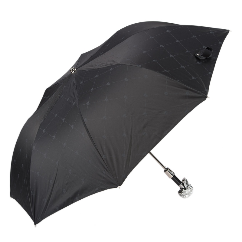 Swarovski Folding Umbrella – Automatic Opening, Italian Handmade Luxury Rain Accessory