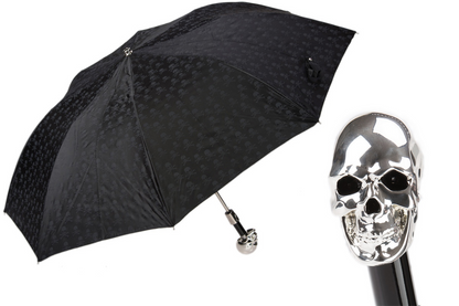 Silver Skull Umbrella – Premium Folding Rain Umbrella With Automatic Opening