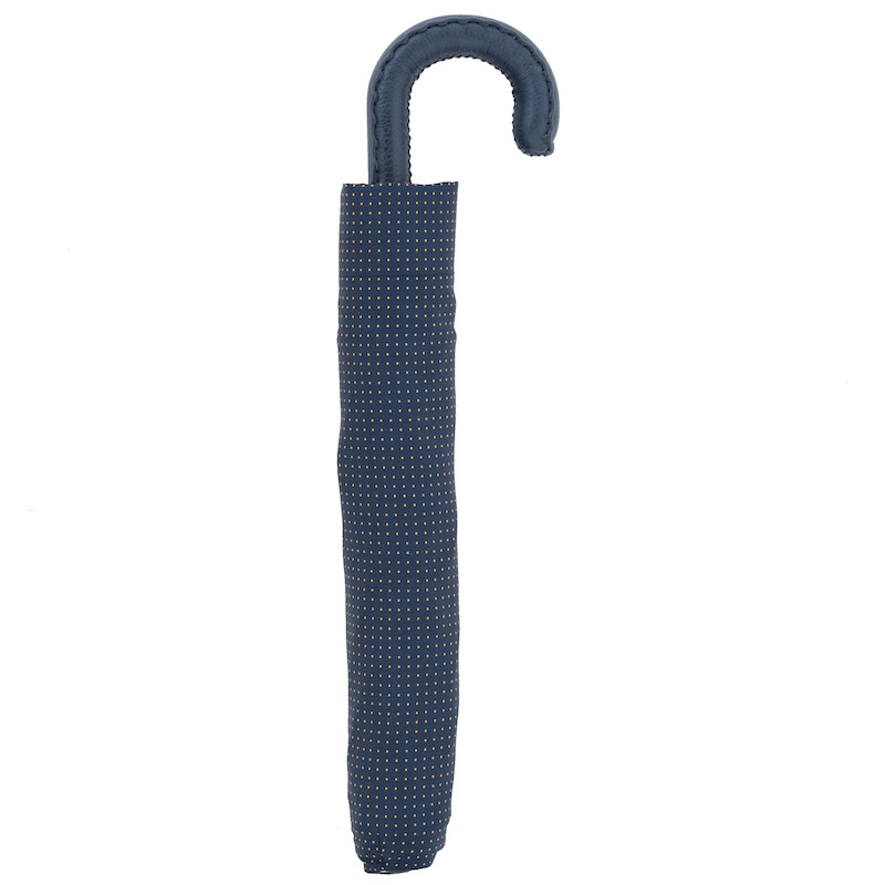 Folding Automatic Umbrella – Leather Handle, Compact Waterproof Rain Gear