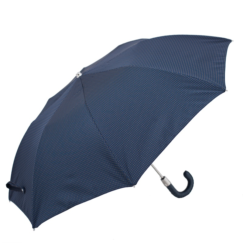 Folding Automatic Umbrella – Leather Handle, Compact Waterproof Rain Gear
