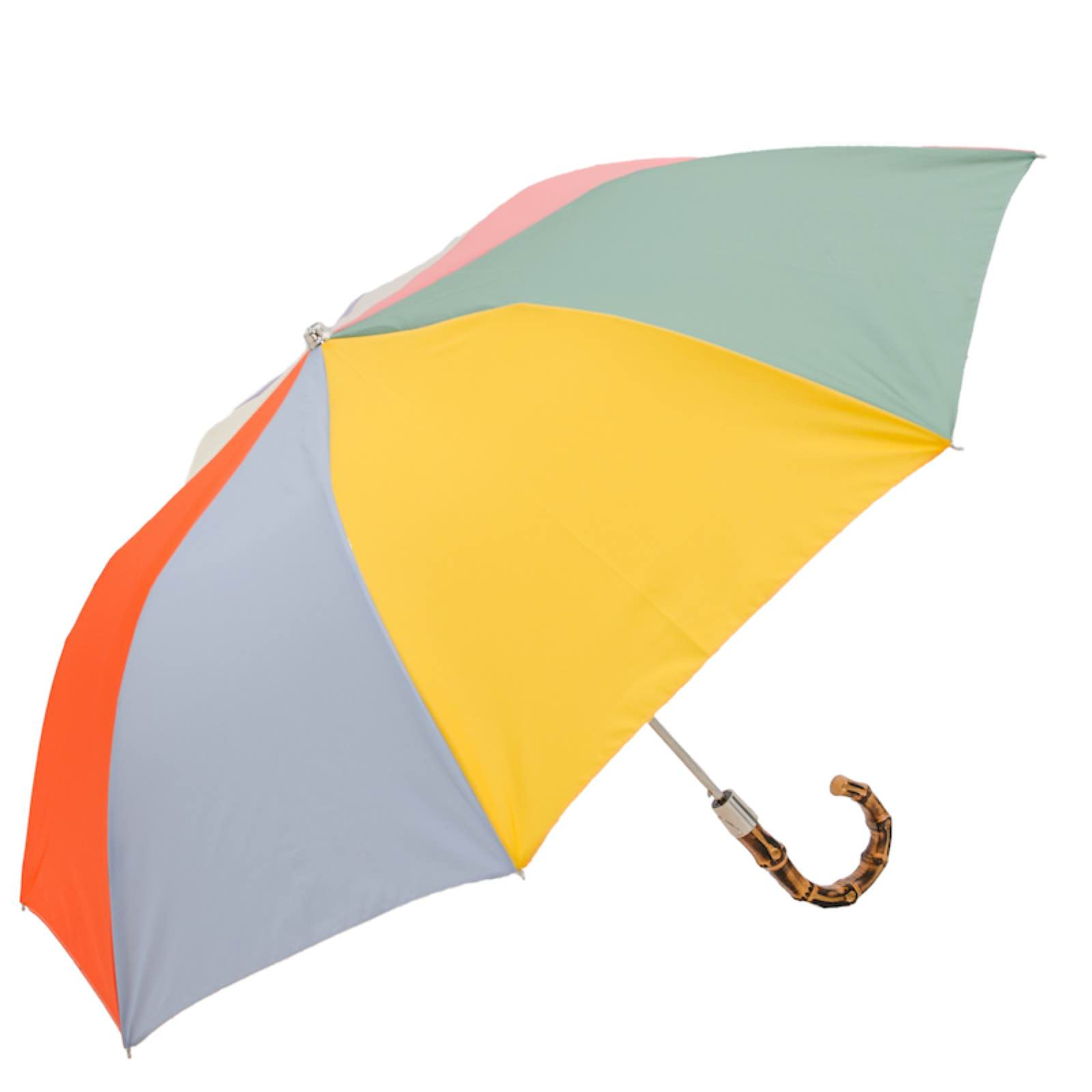 Rainbow Folding Umbrella – Automatic Opening | Bamboo Handle | Italian Handmade