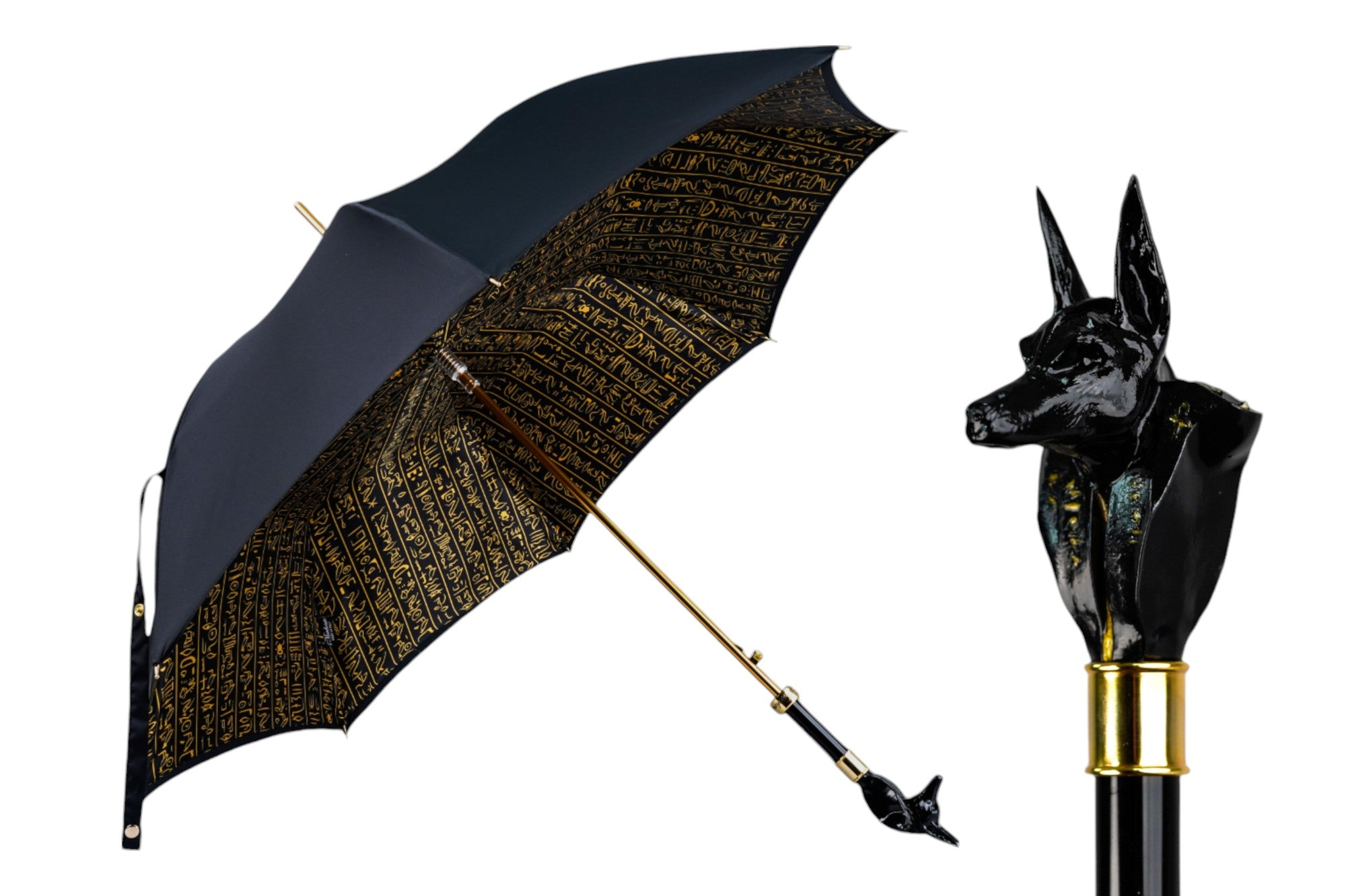 Ilmarchesato men's umbrella featuring 24K gold-plated accents and a stylish design, perfect for a sophisticated look.