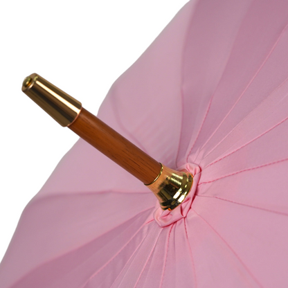 Pink Luxury Umbrella – Limited Edition 24K Gold Handle With Genuine Quartz Stone
