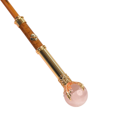 Pink Designer Umbrella – Luxury Handmade Italian Rain Umbrella with Gold-Plated Handle