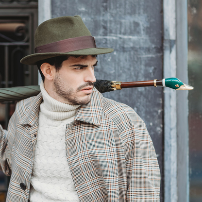 Handmade Italian Umbrella – Luxury Rain Umbrella with Enameled Brass Handle