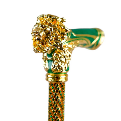 Artisan Lion Handle Walking Cane Luxury Style