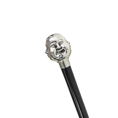 Luxury Walking Cane – Silver-Plated 925 Handle | Black Beech Wood Shaft, Gift For Him