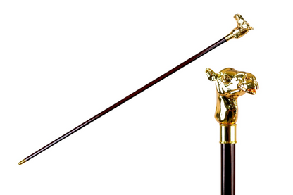 Italian Walking Stick – Luxury Beechwood Cane with 24K Gold-Plated Camel Handle