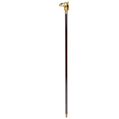Italian Walking Stick – Luxury Beechwood Cane with 24K Gold-Plated Camel Handle