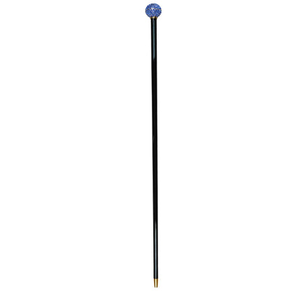 Luxury Walking Cane – 24K Gold Handle with Sapphire Crystals | Collectible Cane