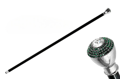 Luxury Italian Walking Stick – Handcrafted Cane With Swarovski Crystal Handle