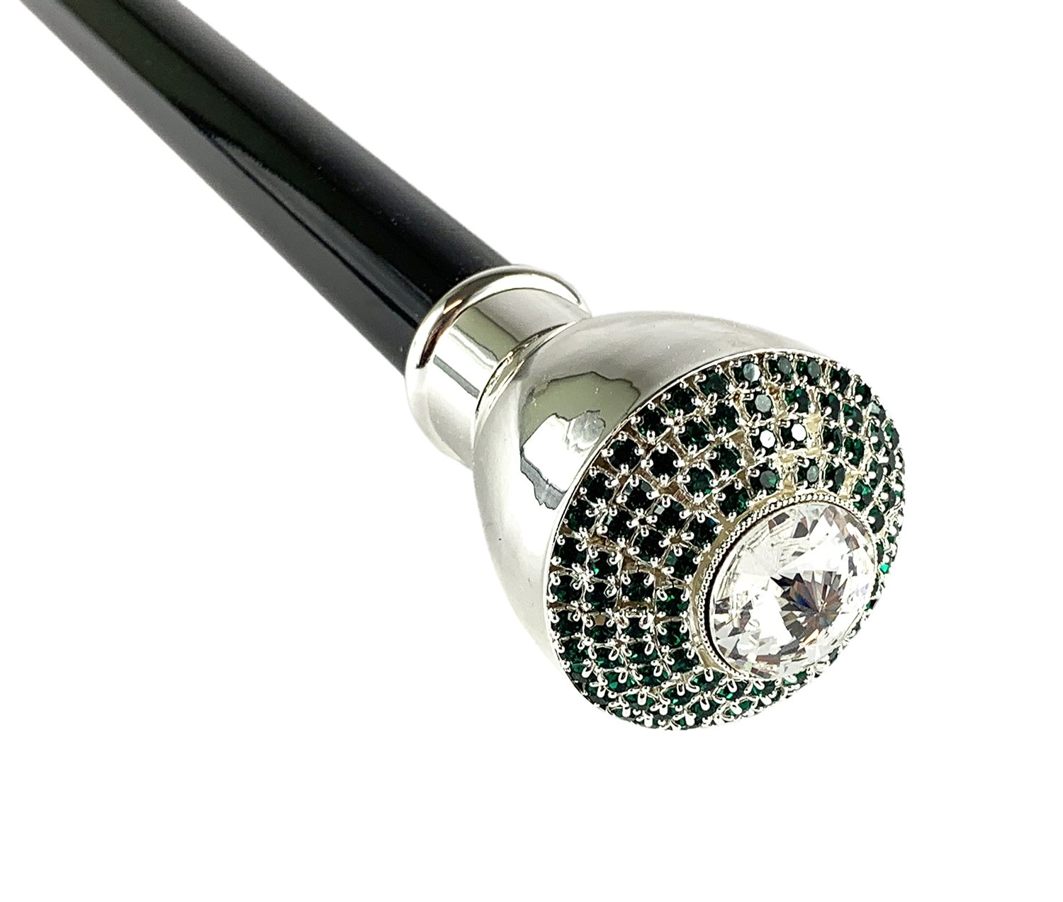 Luxury Italian Walking Stick – Handcrafted Cane With Swarovski Crystal Handle