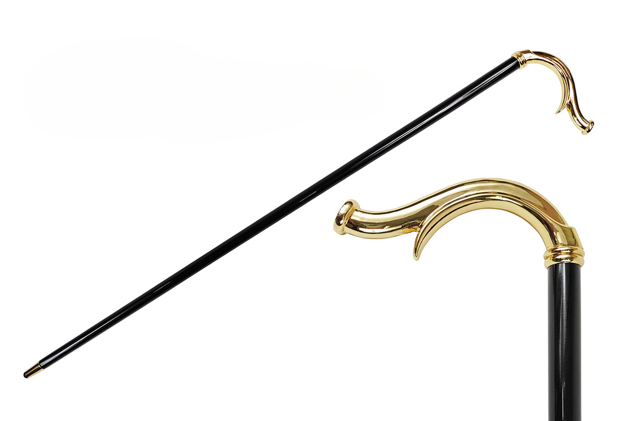Elegant Walking Stick – 24K Gold-Plated Brass Handle | Italian Luxury Cane