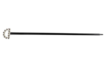 Luxury Walking Cane – Silver-Plated 925 Handle with Red Crystal Sphere, Elegant Accessory