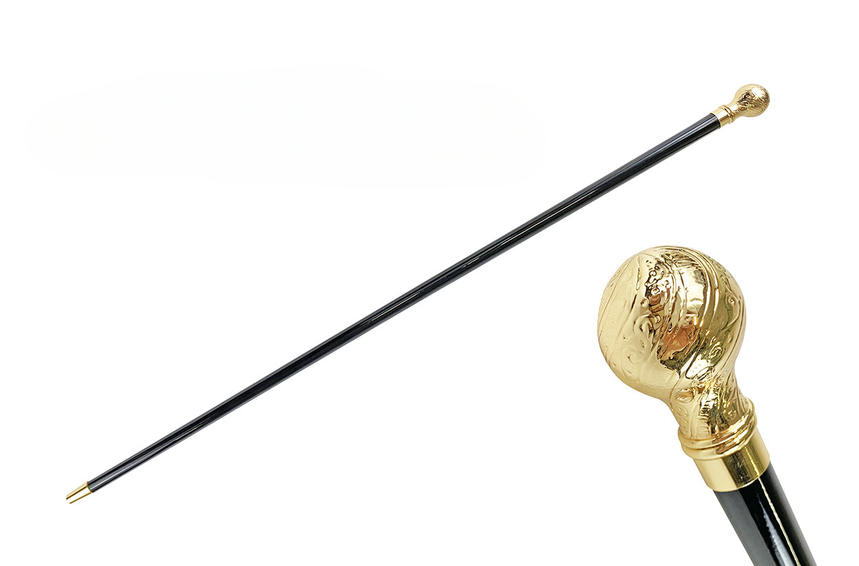 Gold Plated Walking Stick – Handcrafted Ceremonial Cane with 24K Gold Handle