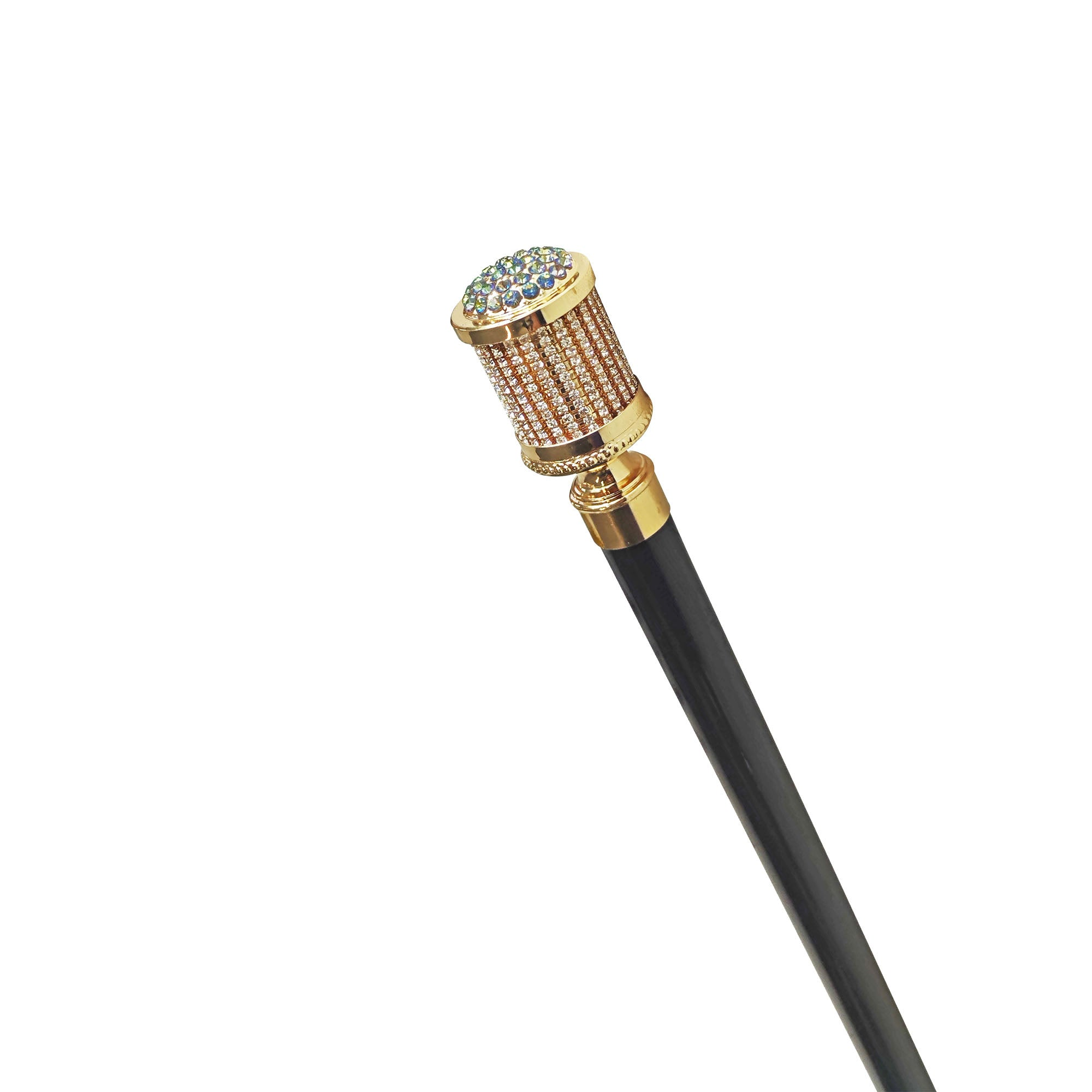 Elegant Walking Stick – Handcrafted Italian Cane with 24K Gold Handle & Crystals