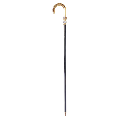 Gold Plated Walking Stick | Artisan Crafted Cane with Silver Sphere Handle & 24K Gold Brass Tip