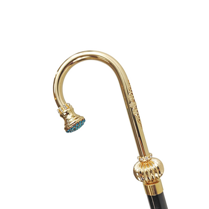 Italian Walking Stick – Ladies Crystal Handle Cane | Luxury 24K Gold Gift Box