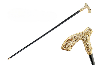 Gold Plated Walking Stick – Handcrafted Italian Luxury Cane With 24K Gold