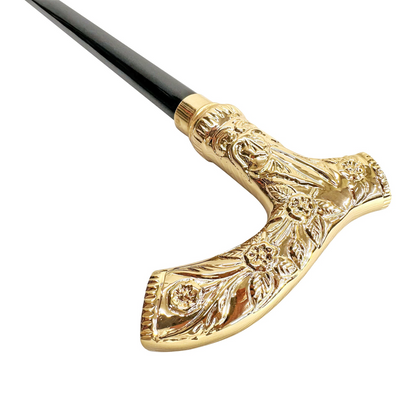 Gold Plated Walking Stick – Handcrafted Italian Luxury Cane With 24K Gold