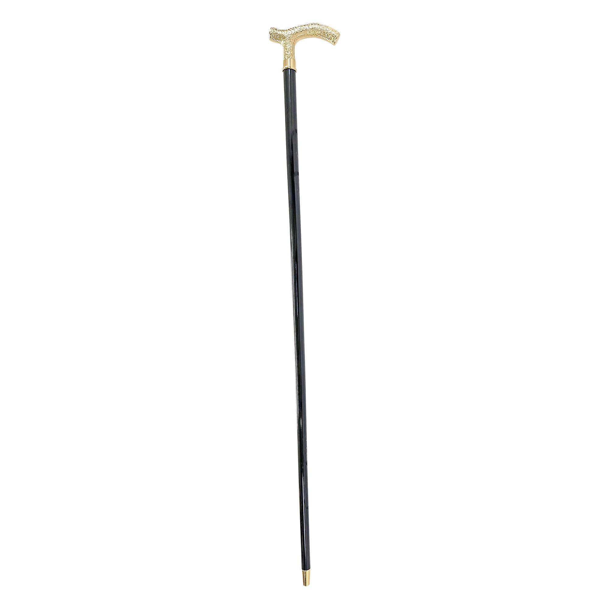 Gold Plated Walking Stick – Handmade Italian Cane with 24K Gold Handle & Black Beechwood Shaft