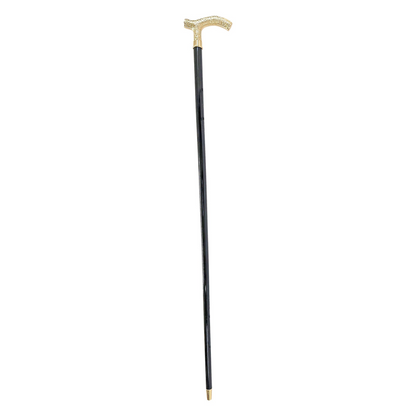Gold Plated Walking Stick – Handmade Italian Cane with 24K Gold Handle & Black Beechwood Shaft