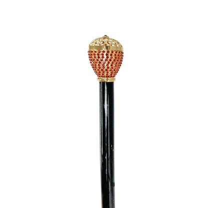 Luxury Walking Cane – 24K Gold Handle with Sapphire Crystals | Elegant Men's Accessory