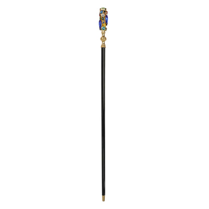 24K Gold Walking Cane – Handmade Italian Luxury Cane with Crystal Handle & Black Beech Wood