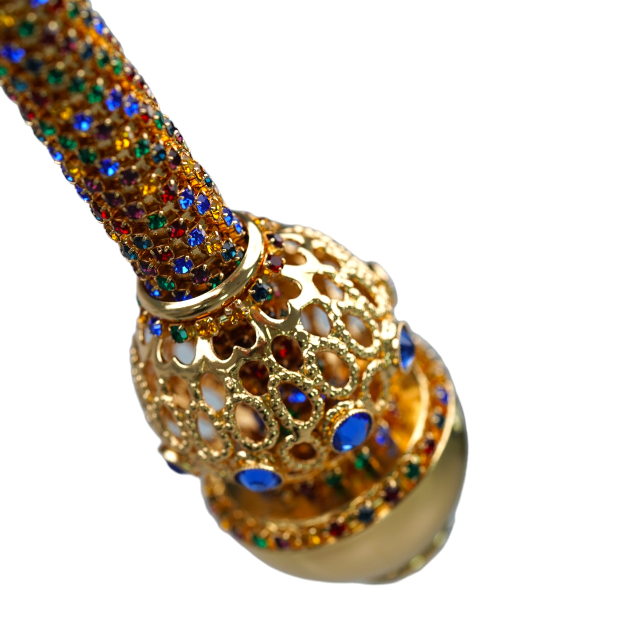 Gold Plated Walking Cane – Designer 24K Gold Handle with Crystal Adornments