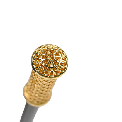 Luxury Walking Cane – Italian Handcrafted Cane with Gold Filigree Handle
