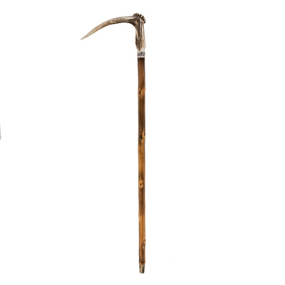 Luxury Deer Antler Cane - Handmade Chestnut Wood Shaft with Durable Horn Tip