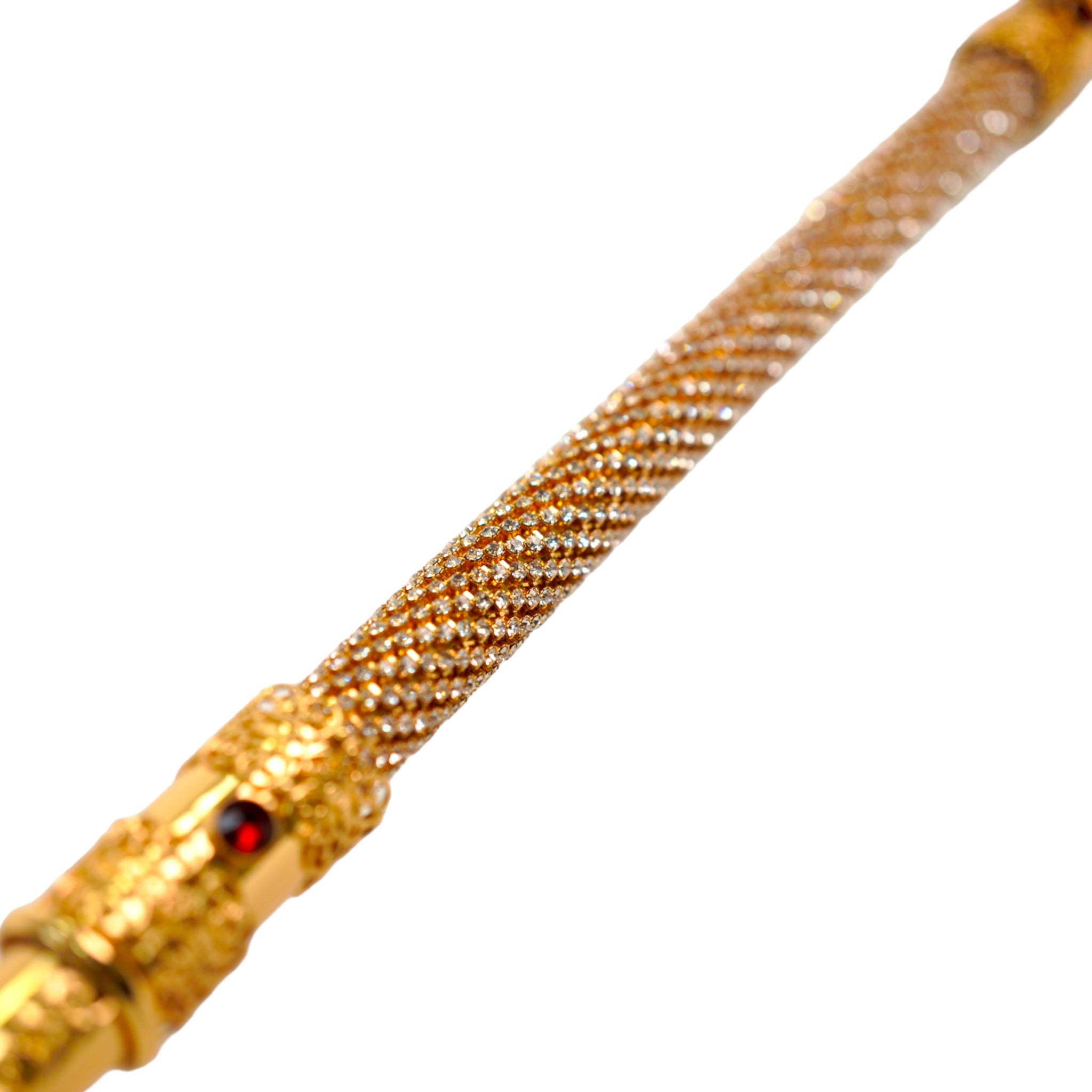 Luxury Walking Cane – Swarovski Crystal Encrusted, Gold Plated Cane Handmade in Italy