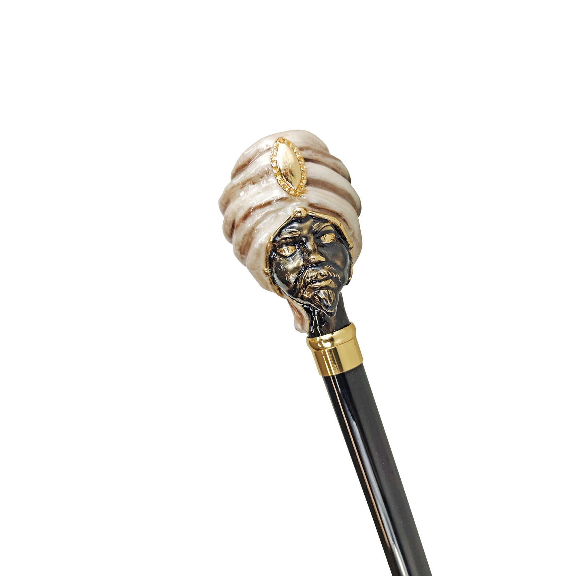 Luxury Walking Stick – Handcrafted Men’s Cane with 24K Gold Handle & Black Beechwood