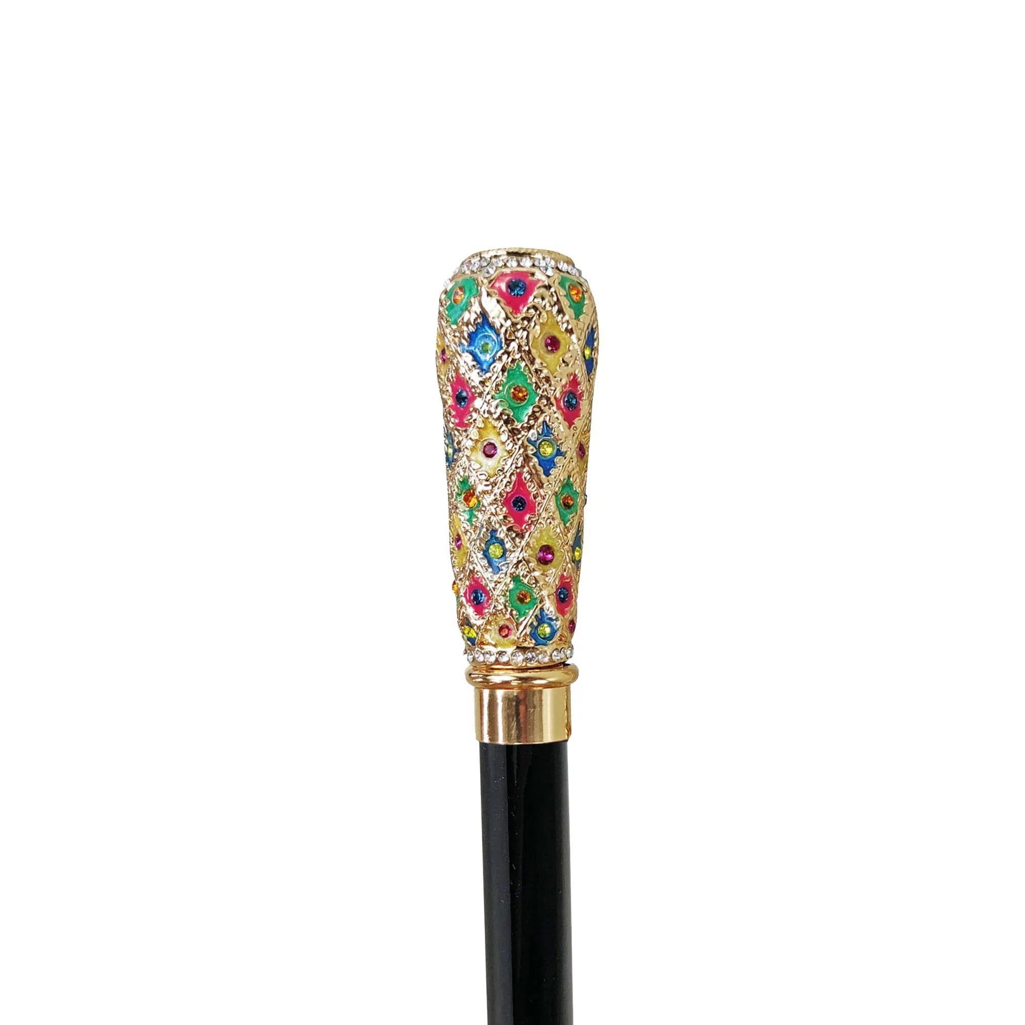 Luxury Walking Cane – Italian Handcrafted Cane with 24K Gold-Plated Handle & Swarovski Crystals