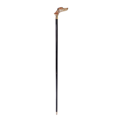 Hand-Enameled Walking Stick – Italian Luxury Greyhound Handle Cane with 24K Gold