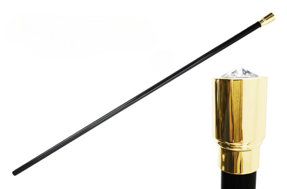 24K Gold Walking Stick – Handmade Italian Luxury Cane with Swarovski Crystal