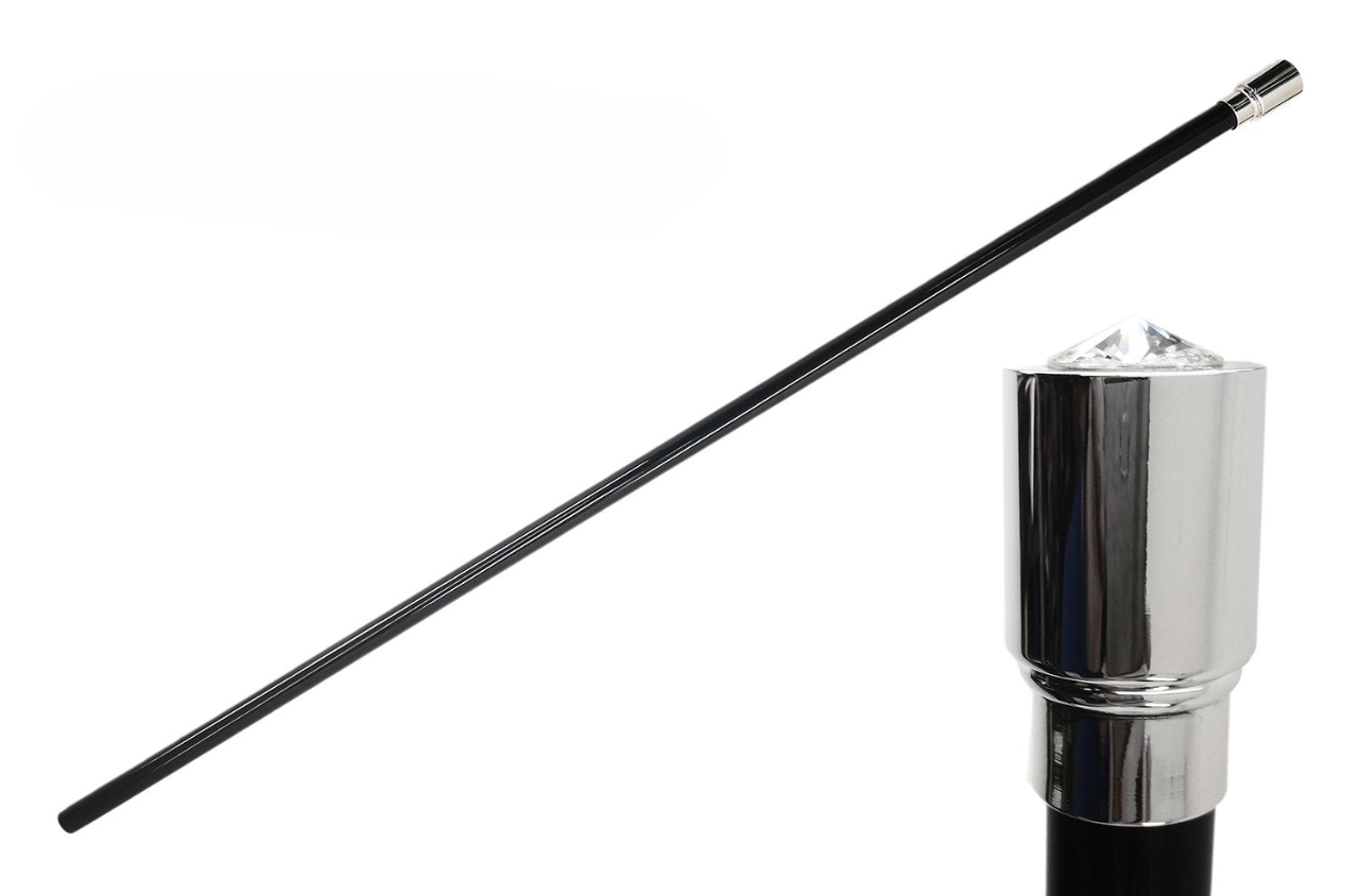 Luxurious Walking Stick – Handcrafted Italian Cane with Brass Handle & Swarovski Crystal