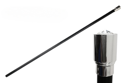 Luxurious Walking Stick – Handcrafted Italian Cane with Brass Handle & Swarovski Crystal