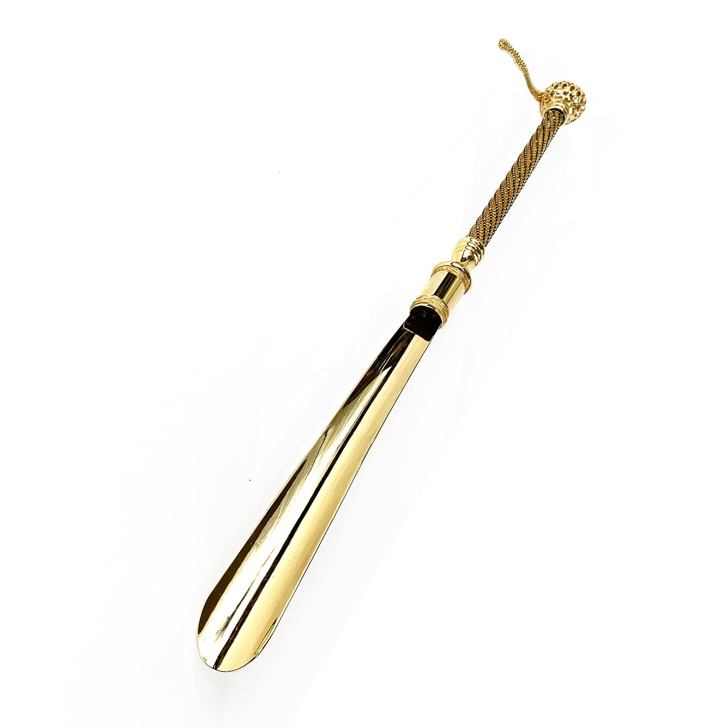 Gold Plated Shoehorn – Long Handled Luxury Shoe Accessory Tool with Swarovski Crystal Handle
