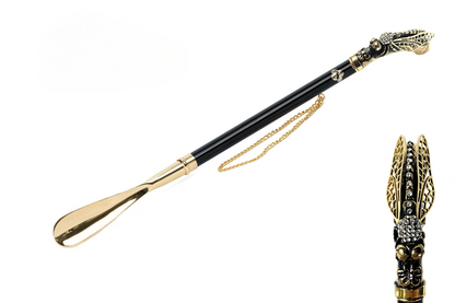 24K Gold Shoehorn – Handcrafted Italian Dragonfly Handle | Luxury Gift