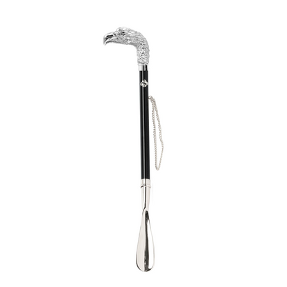 Silver Plated Shoehorn – Long Handled Italian Eagle Handle with Gift Box